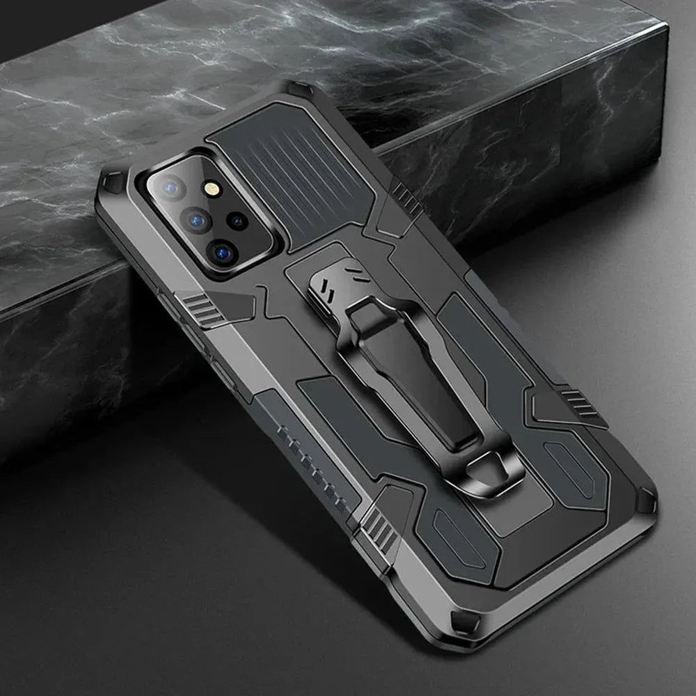 Funda de doble capa con pinza para cinturón para Samsung Galaxy S21–S25 Plus/Ultra