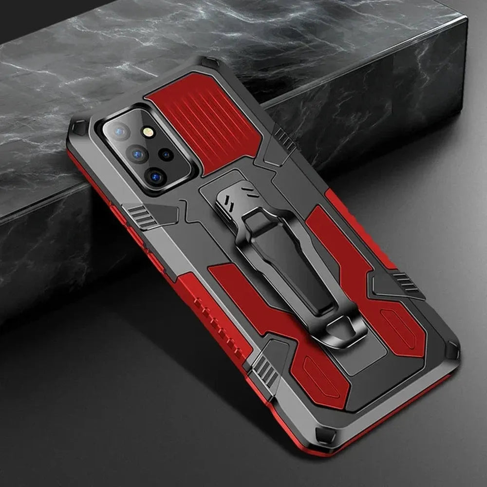 Funda de doble capa con pinza para cinturón para Samsung Galaxy S21–S25 Plus/Ultra