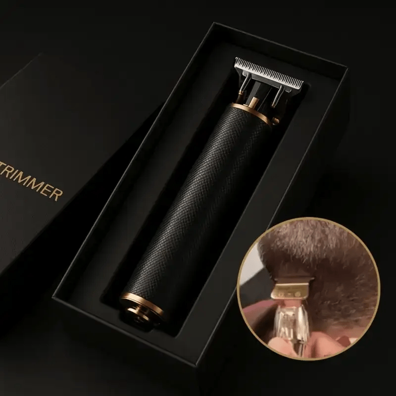 Batteridrevet hårtrimmer med kulstofstålsklinger — 120 minutters driftstid