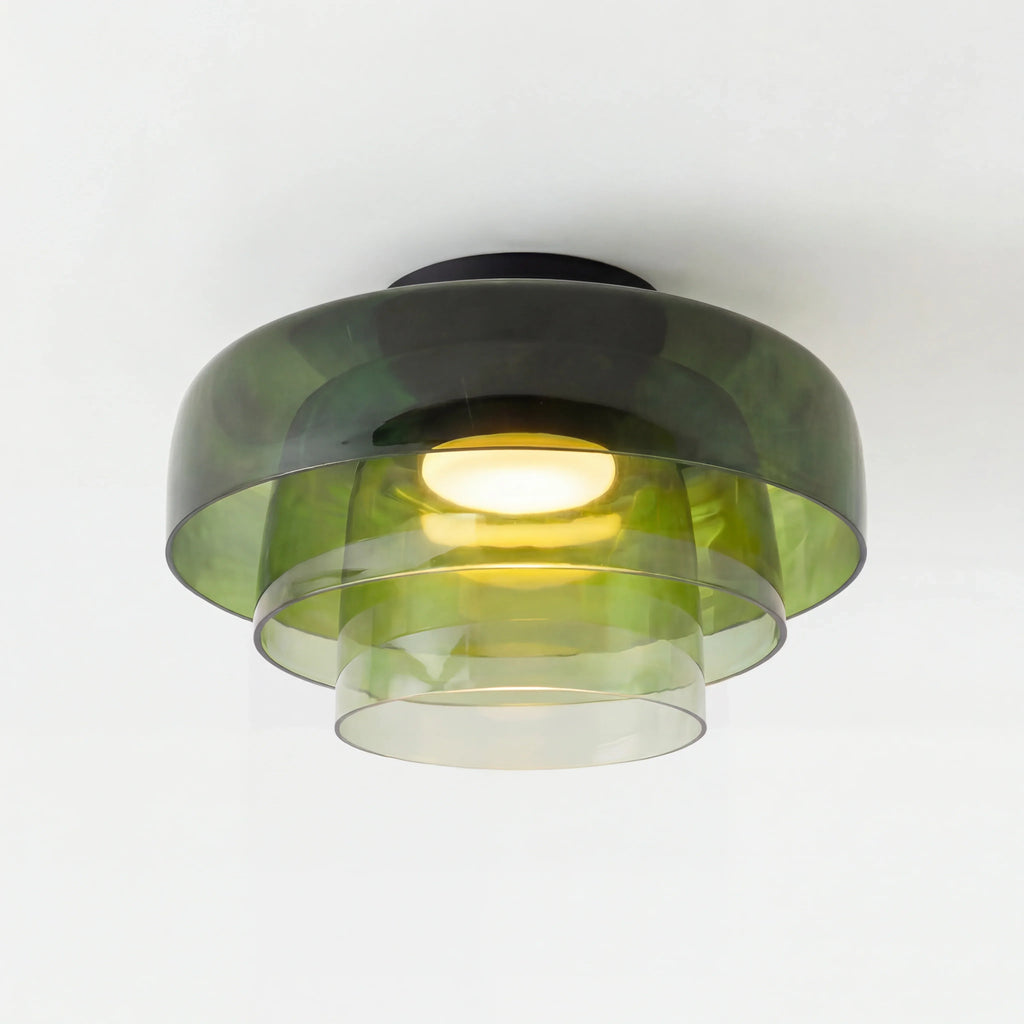 Lagvis taklampe i glass med LED, 16,5 tommer, grå, ravfarget og grønn