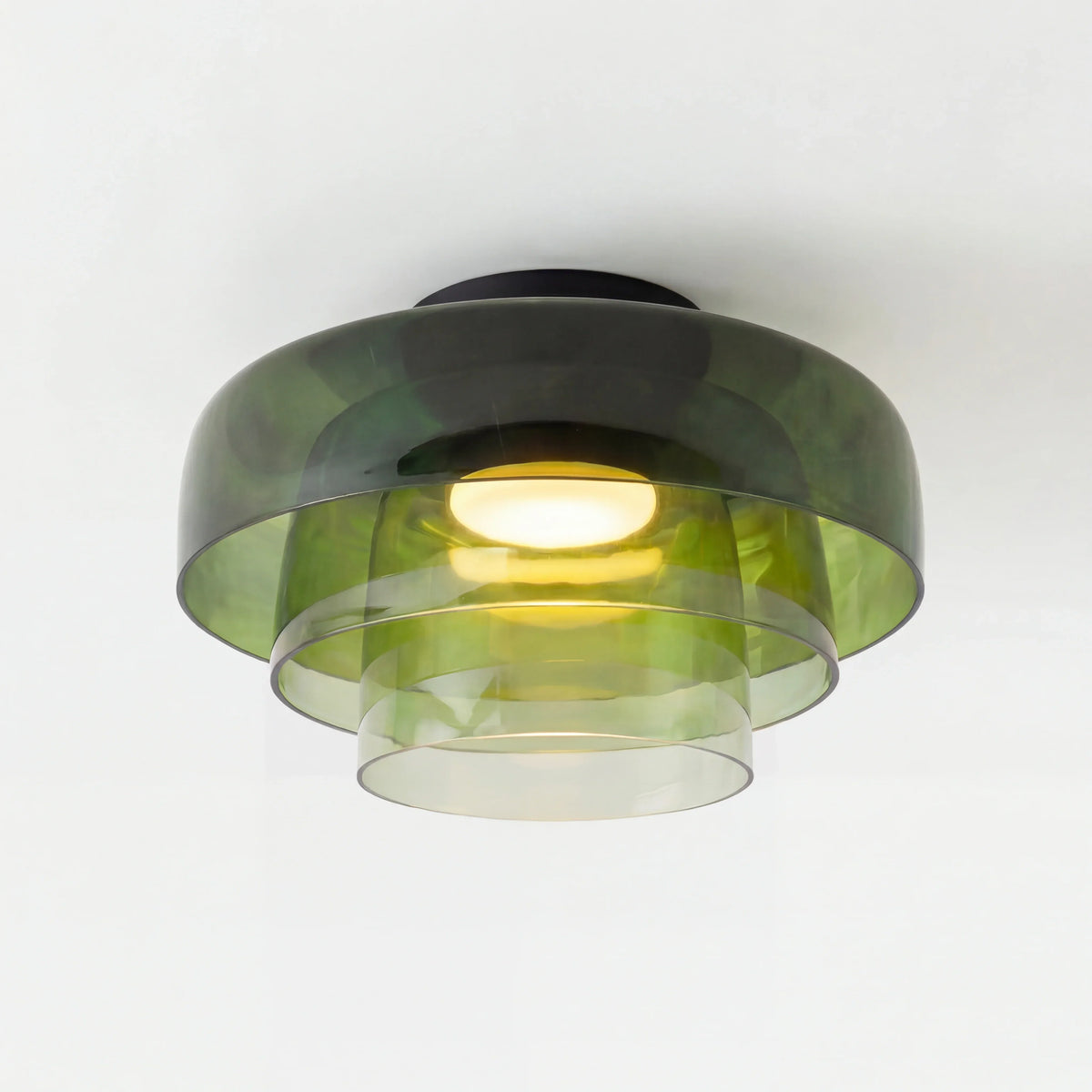 Lagvis taklampe i glass med LED, 16,5 tommer, grå, ravfarget og grønn