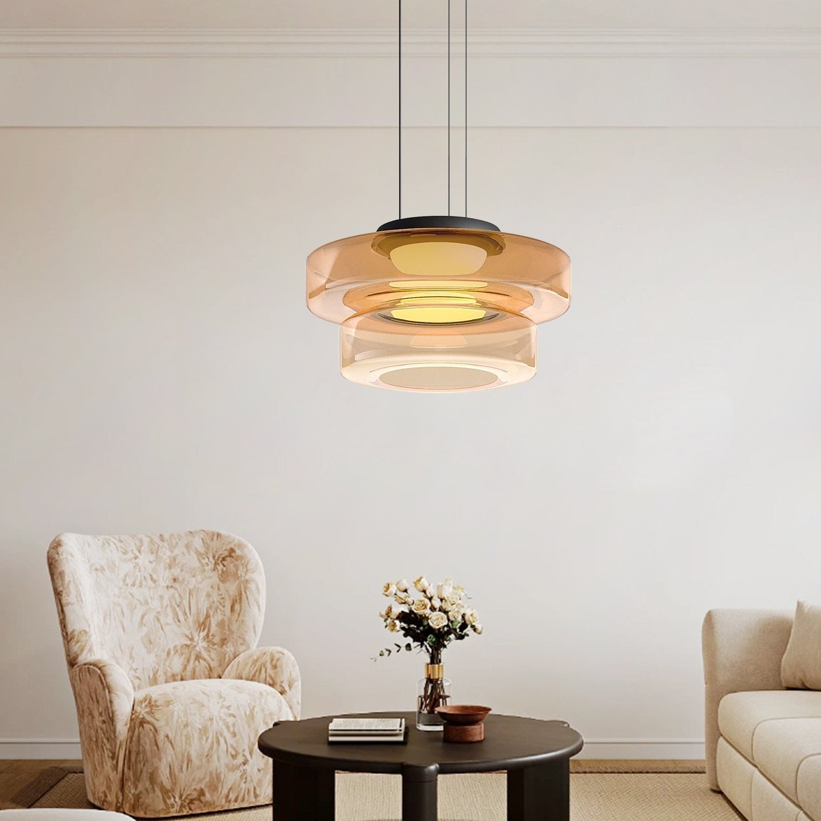 Lumineo Modern LED Glass Pendant Light For Kitchen Island
