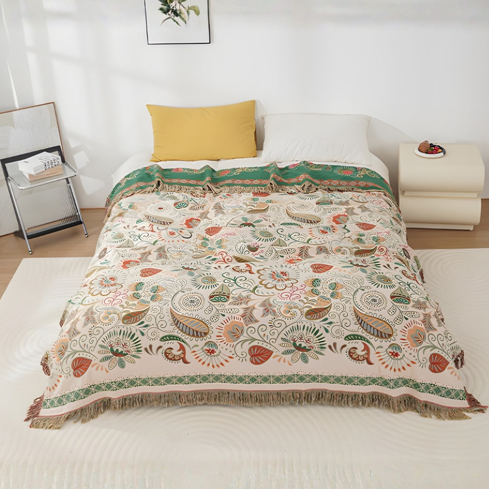 Wendbare Boho Baumwoll-Gaze Decke - Euroselle