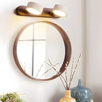 Indoor LED wall light designed with natural travertine and wood for warm architectural illumination - Euroselle