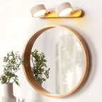 Indoor LED wall light designed with natural travertine and wood for warm architectural illumination - Euroselle