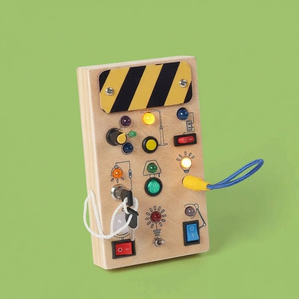 Osvětlená dřevěná tabule LumaBoard — Montessori smyslový panel s teplými LED diodami