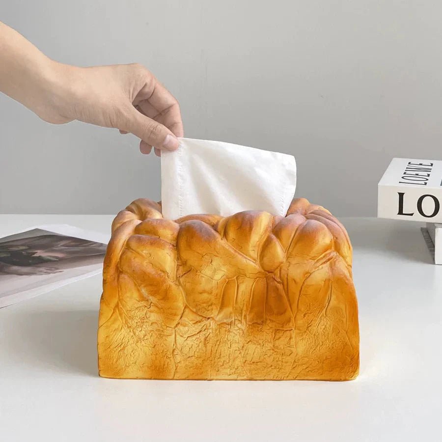 Crustia držák kapesníčků ve tvaru chleba s realistickým designem bochníku