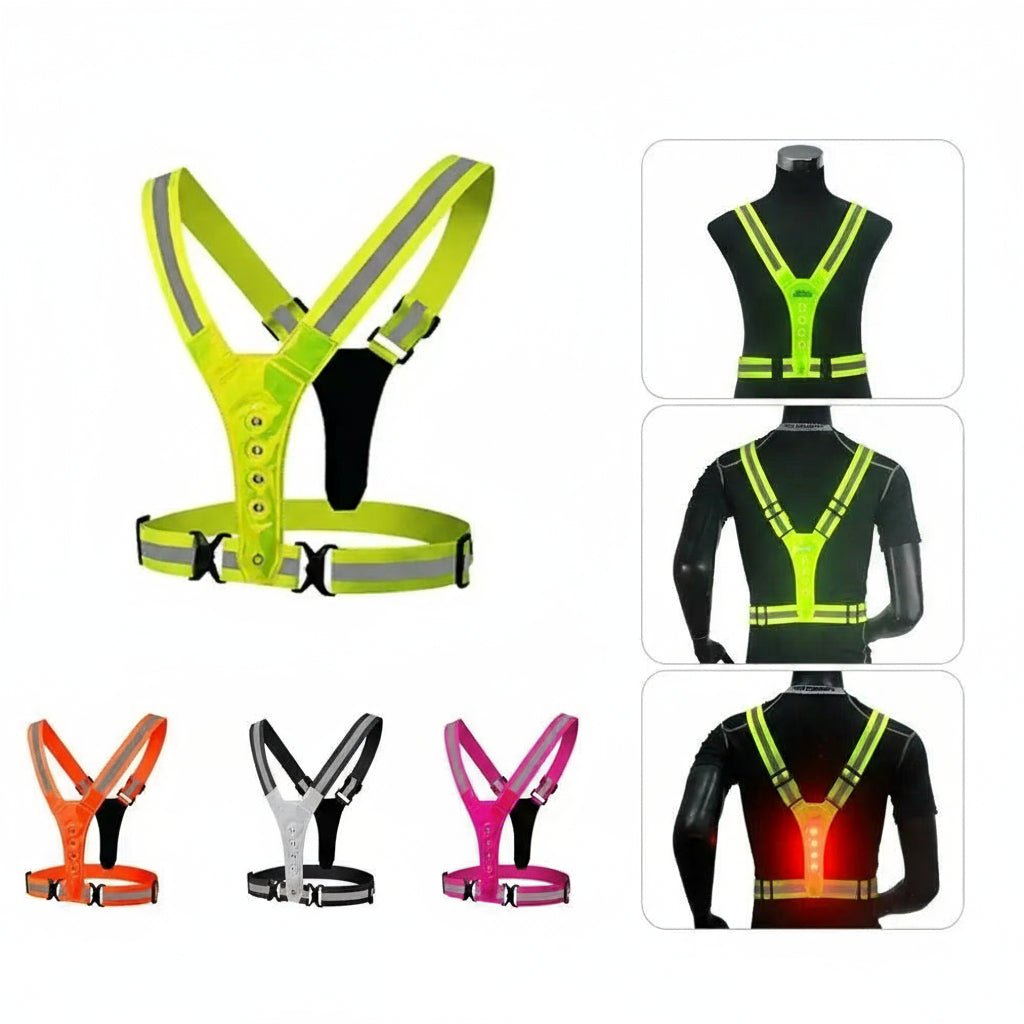 NovaGlow Adjustable LED Vest — Three Light Modes, High-Brightness LEDs & Reflective Accents
