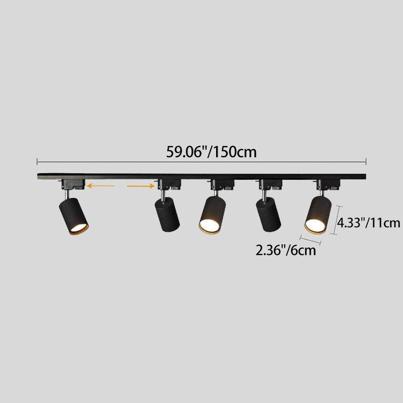 3 头可调 LED 轨道灯 - 定向金属轨道灯具
