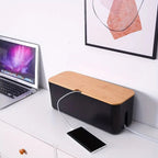 Elegante Bambus-Kabelmanagement-Box für Büro & Zuhause - Euroselle