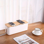 Elegante Bambus-Kabelmanagement-Box für Büro & Zuhause - Euroselle