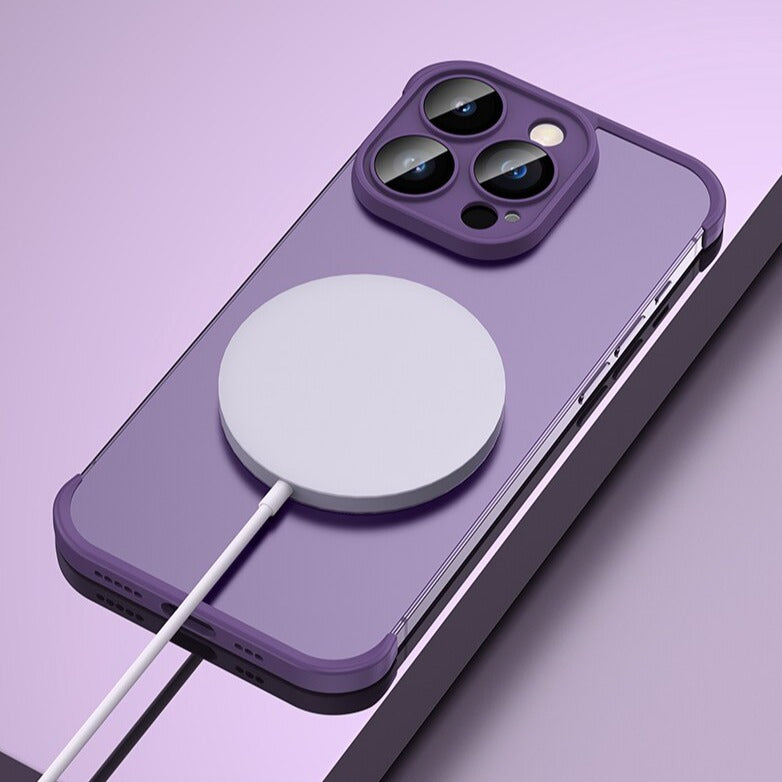 غطاء iPhone نحيف لسلسلة 14–17 - حماية للكاميرا، شحن لاسلكي