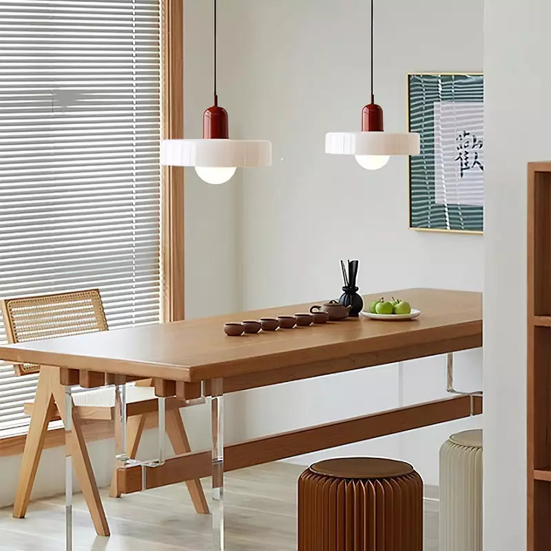 KiraGlass Geometric Bauhaus Pendant Light In Colored Glass