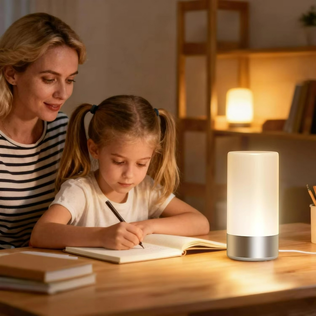 Bedside Lamp LED 5W 3000K Touch Dimmable Plastic Metal Indoor Lighting | Euroselle