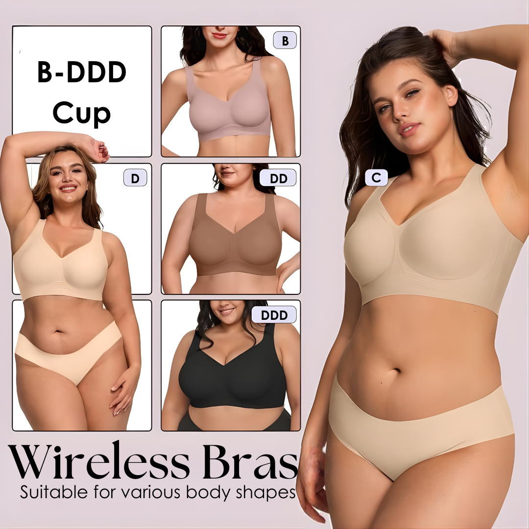 Wireless Push-Up Bra with Silicone Support Bands — Lift & Shape