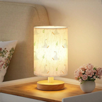 Desk Lamp Linen Shade Wood Base USB Powered 3W LED 3 Color Modes | Euroselle