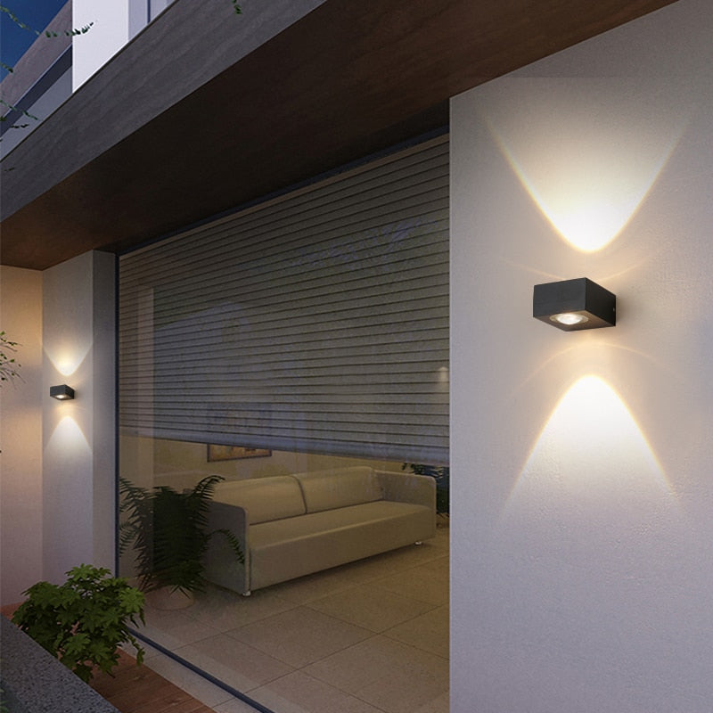 Wall Lamp Outdoor LED 6W Black Waterproof Aluminum, Dual Direction LED Wall Lighting | Euroselle