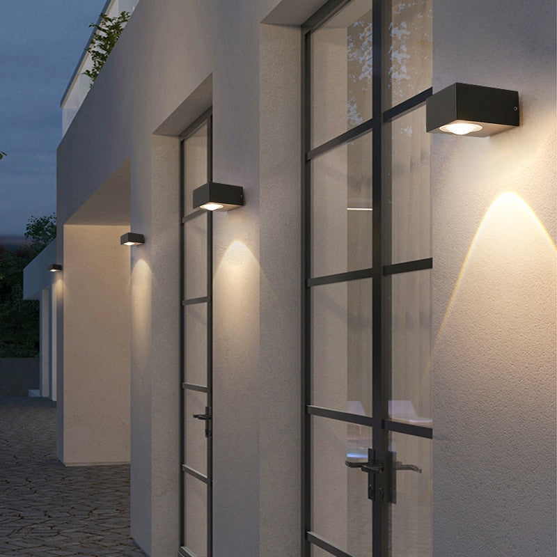 Wall Lamp Outdoor LED 6W Black Waterproof Aluminum, Dual Direction LED Wall Lighting | Euroselle