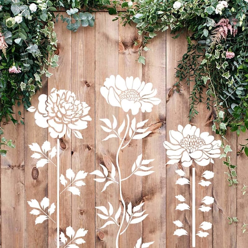 10-Piece Floral Stencil Set for Creative DIY Projects - Euroselle