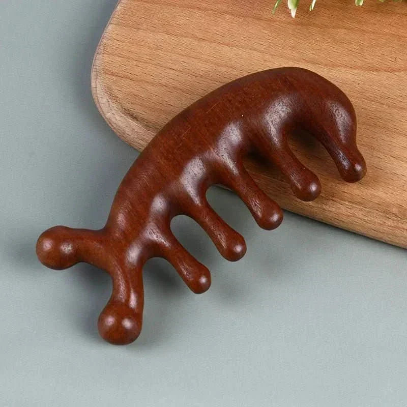 Tranquilwood Premium Sandalwood Massage Comb — Antistatic, Scalp-Nourishing Grooming Tool