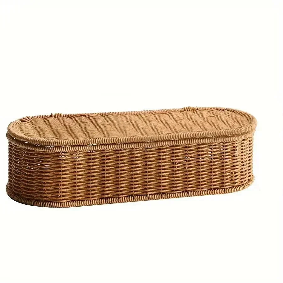 Kompaktní tkaný úložný koš BohoNest — elegantní design, odolné provedení