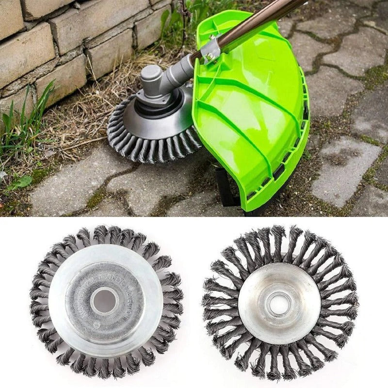 Heavy-Duty Steel Wire Weed Brush for 6 & 8 Inch Lawn Mowers - Euroselle