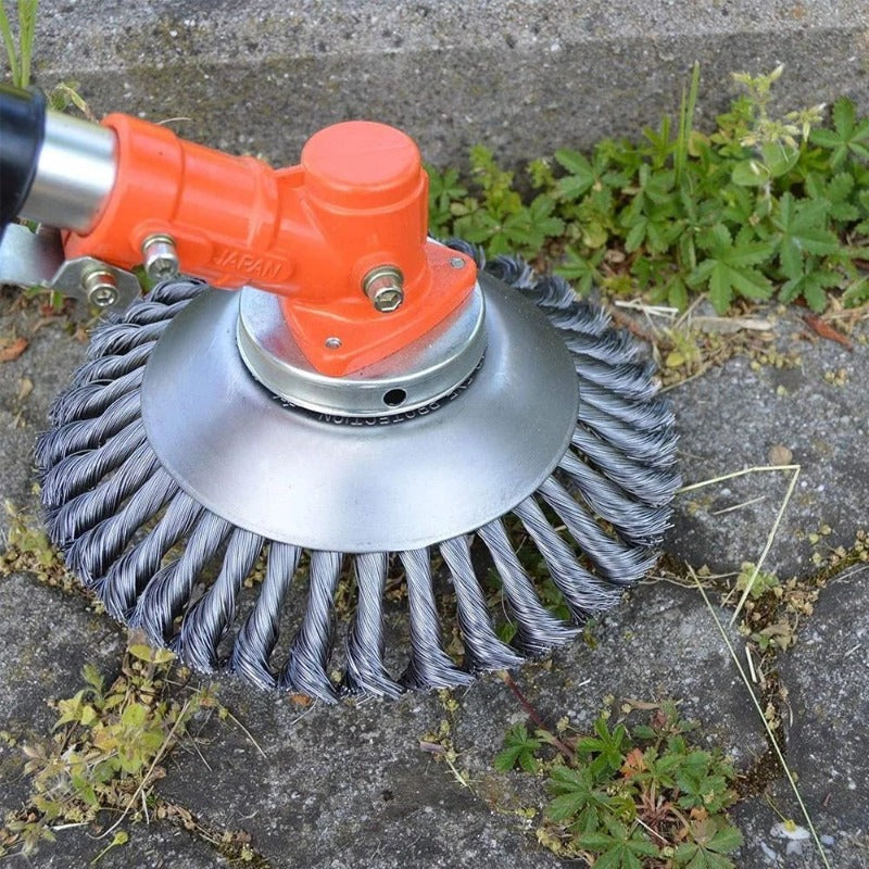 Heavy-Duty Steel Wire Weed Brush for 6 & 8 Inch Lawn Mowers - Euroselle