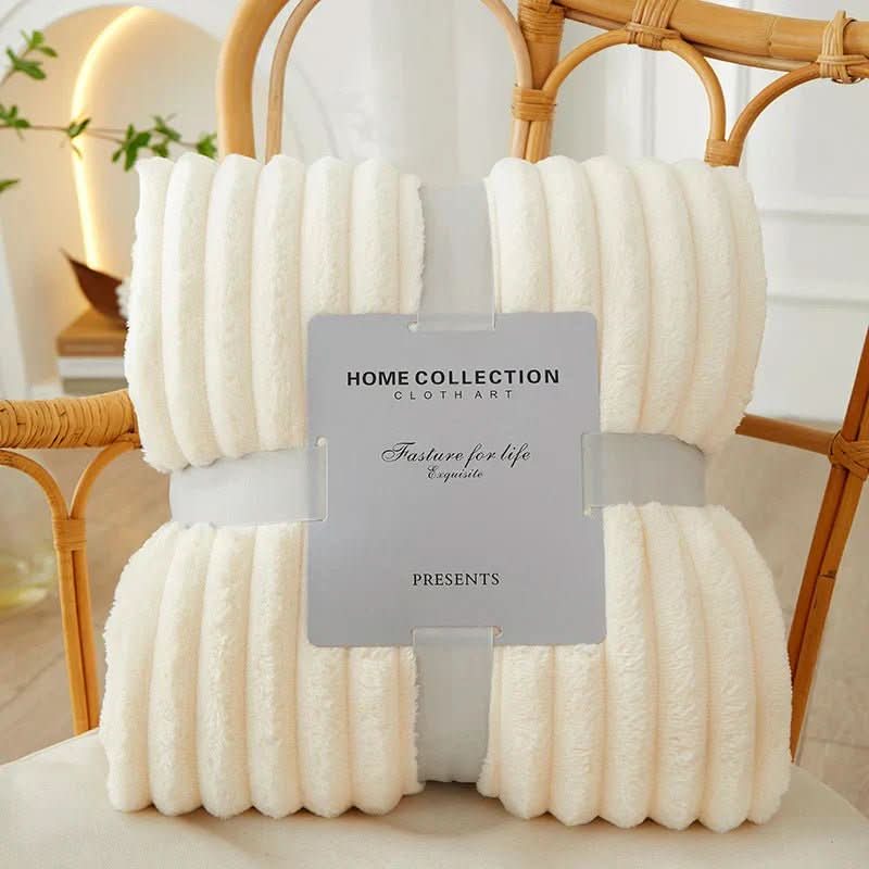 Cozy Weave flanelová fleecová deka se širokými pruhy — mimořádně měkká, hřejivá tkanina
