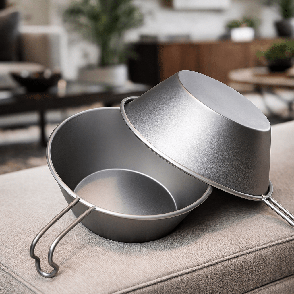 SummitBowl 260 ml titanium kampeerkom — vaste handgreep, ultralicht ontwerp