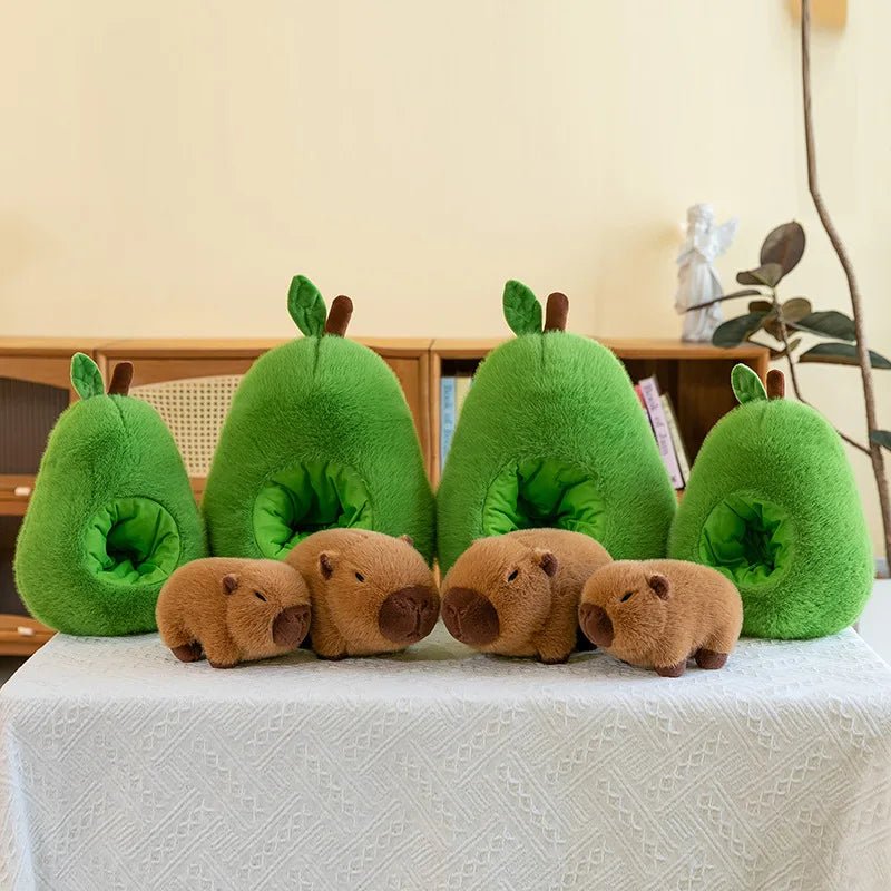 Pelúcia de capivara ultramacia CuddleCapy — Brinquedo de abacate 2 em 1 para bebés