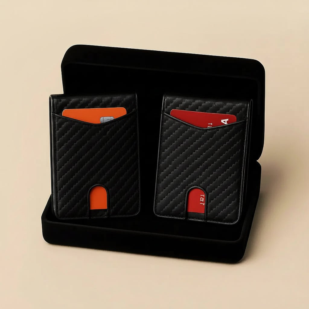 AeroCard-RFID-beskyttelse med kulfibermønster — ultratyndt design