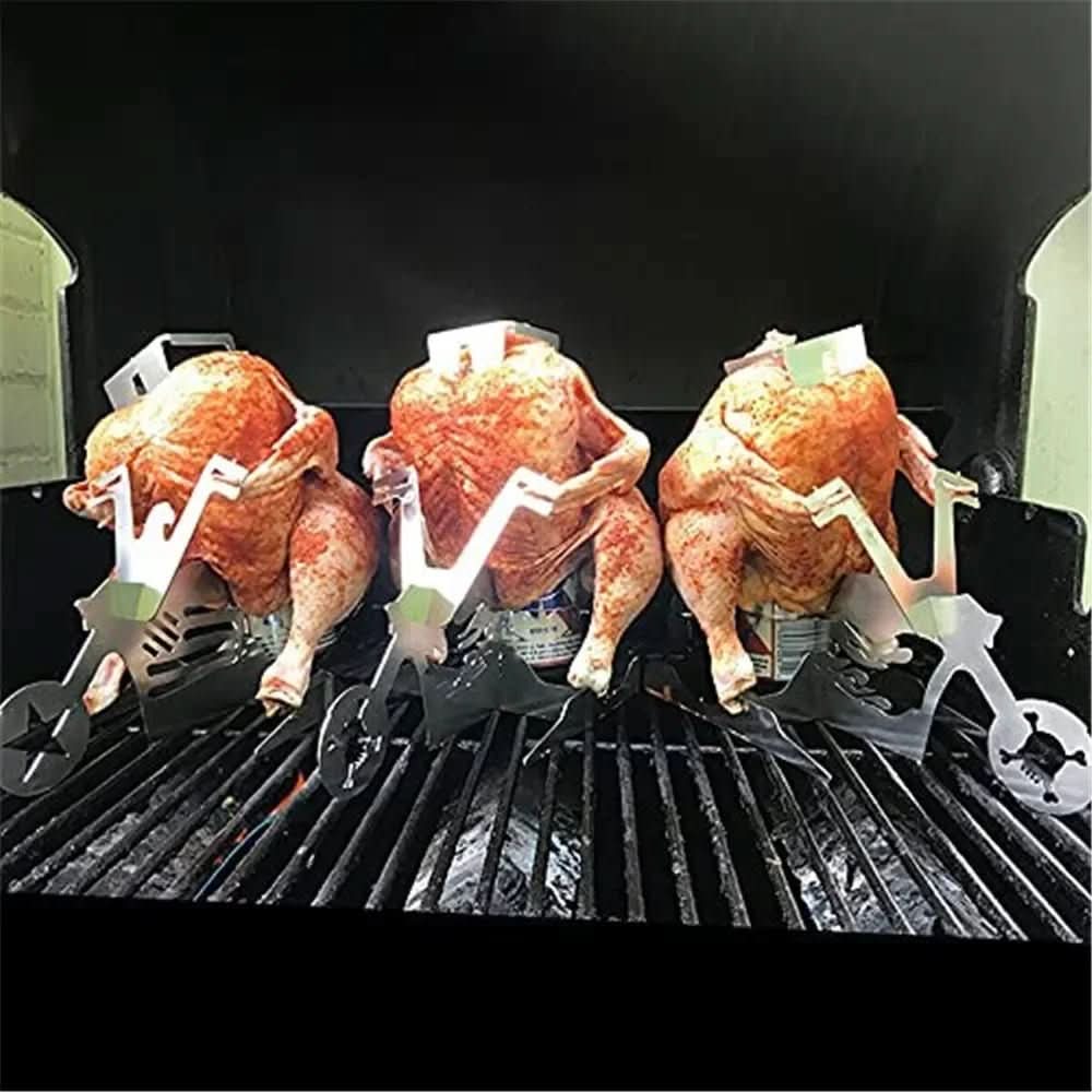 GrillPro Stainless Steel Chicken Rack — Elevated Roasting Stand