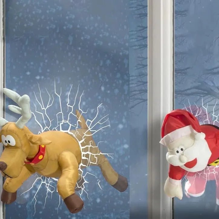 HearthGlow julevinduesdisplay med lydaktivering — bevægelseslys og animerede figurer