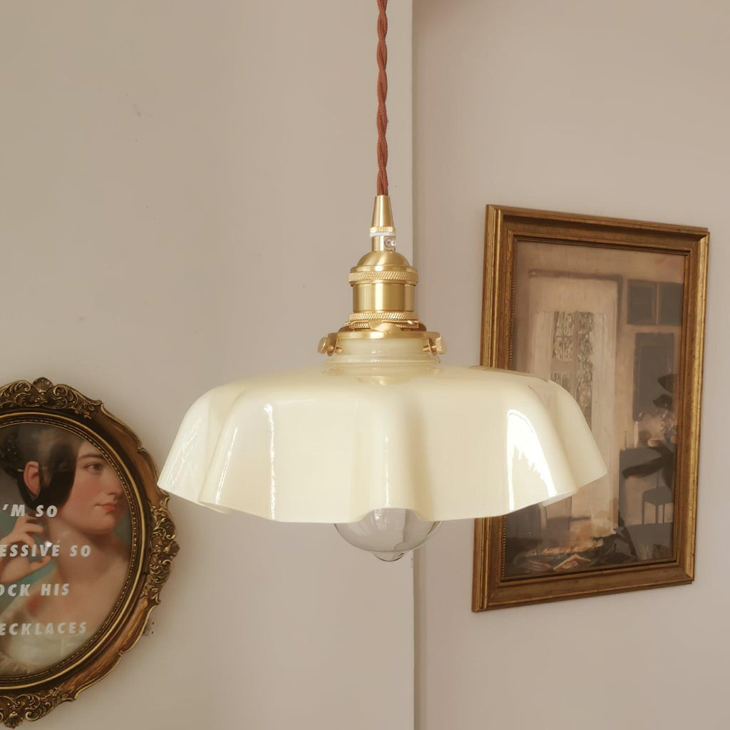 Textured Dome Pendant Light — Adjustable Height, White, Beige, Pink & Blue