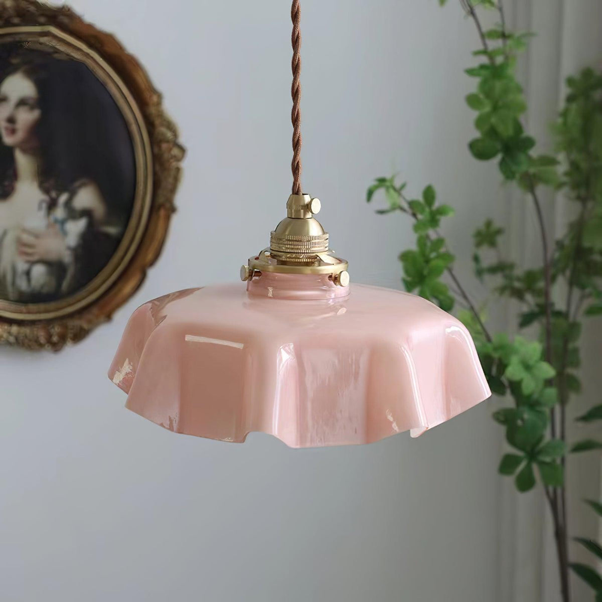 Textured Dome Pendant Light — Adjustable Height, White, Beige, Pink & Blue