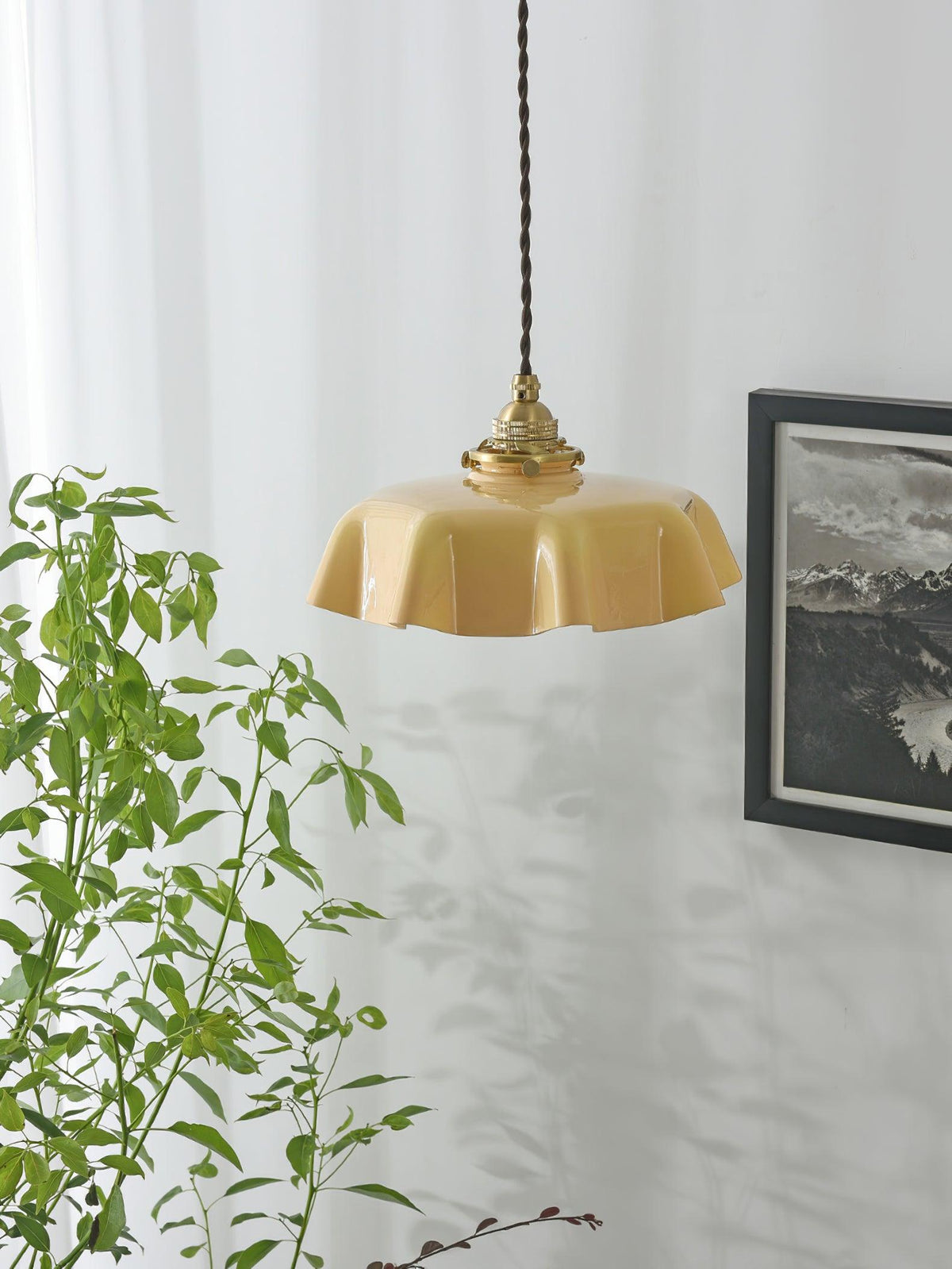Textured Dome Pendant Light — Adjustable Height, White, Beige, Pink & Blue