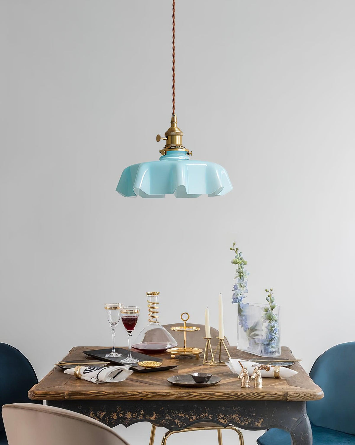 Textured Dome Pendant Light — Adjustable Height, White, Beige, Pink & Blue