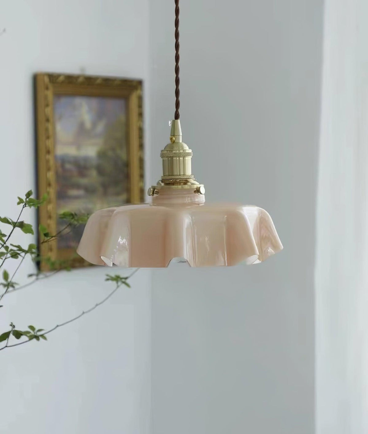 Textured Dome Pendant Light — Adjustable Height, White, Beige, Pink & Blue