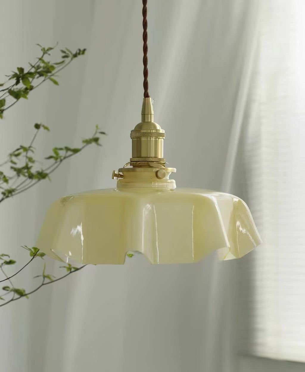 Textured Dome Pendant Light — Adjustable Height, White, Beige, Pink & Blue