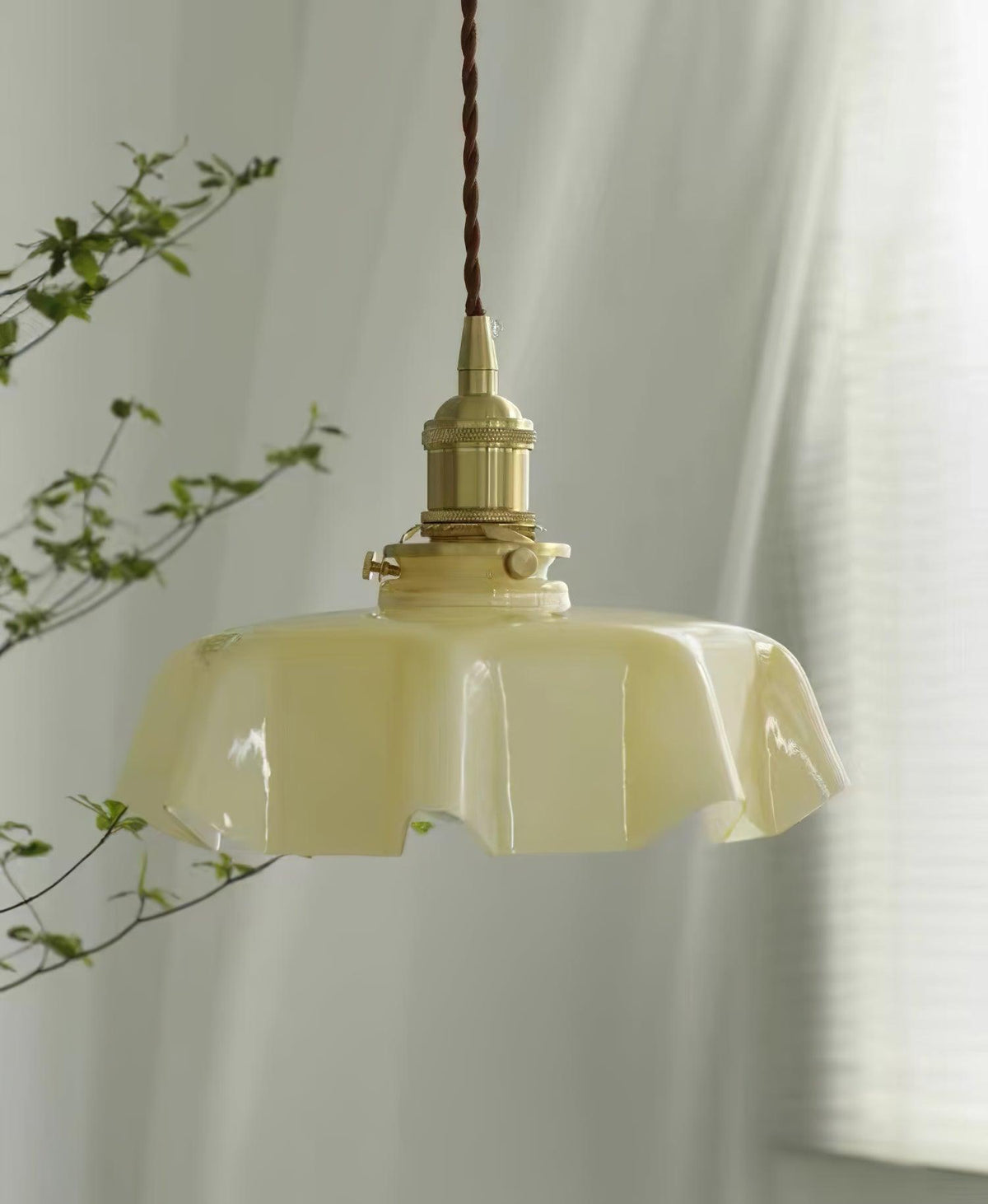 Textured Dome Pendant Light — Adjustable Height, White, Beige, Pink & Blue