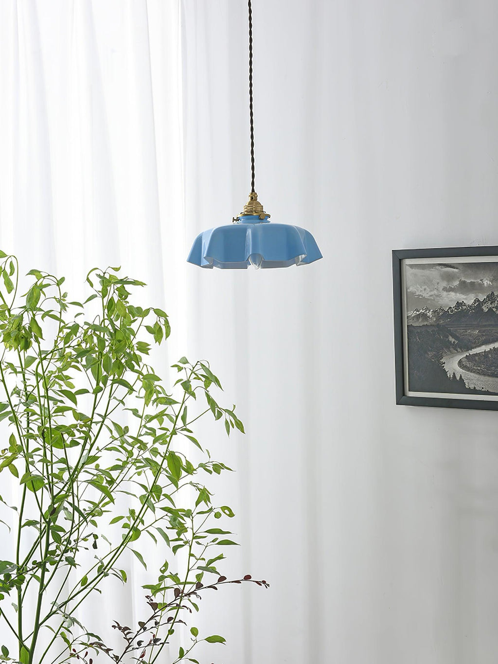 Textured Dome Pendant Light — Adjustable Height, White, Beige, Pink & Blue