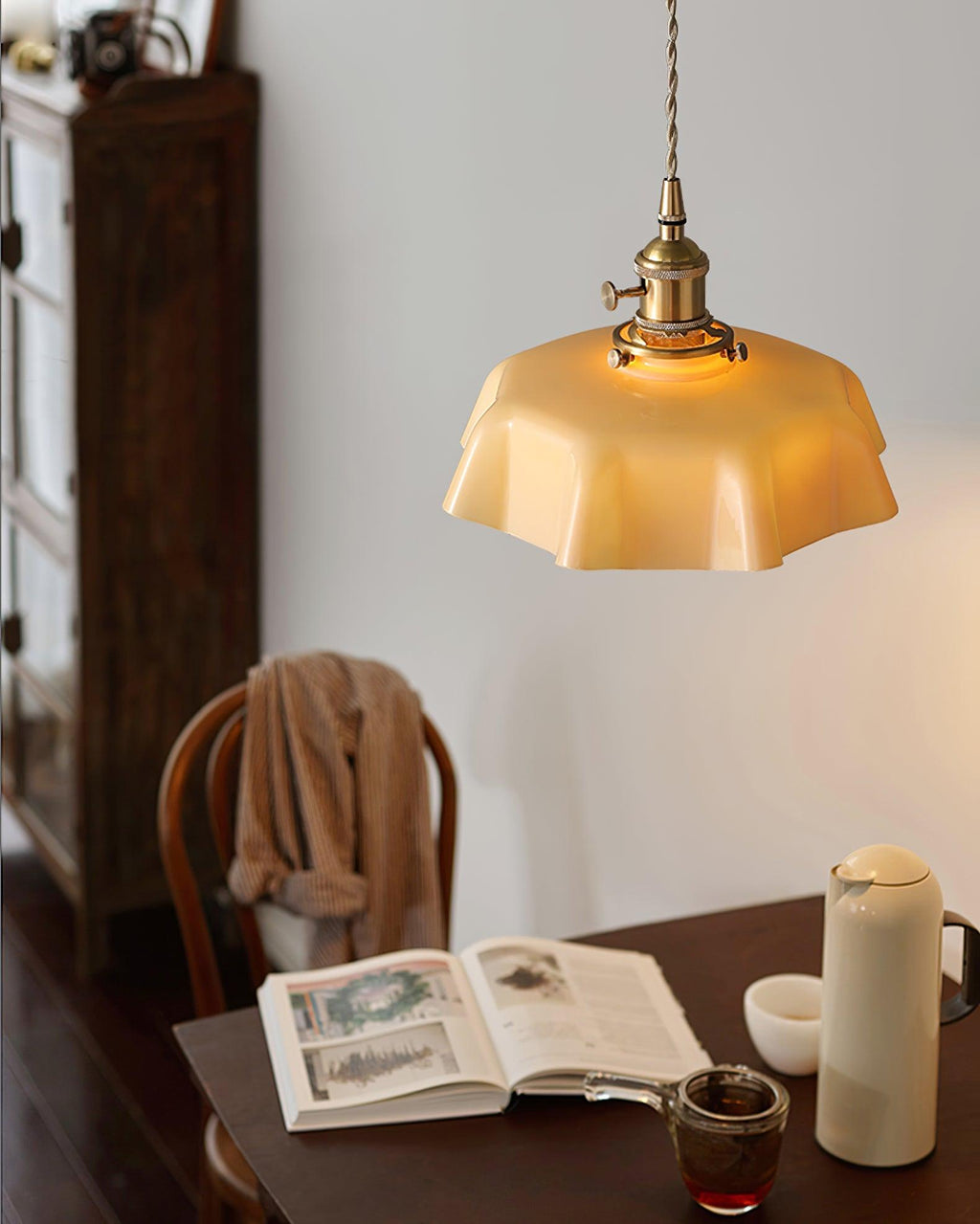Textured Dome Pendant Light — Adjustable Height, White, Beige, Pink & Blue