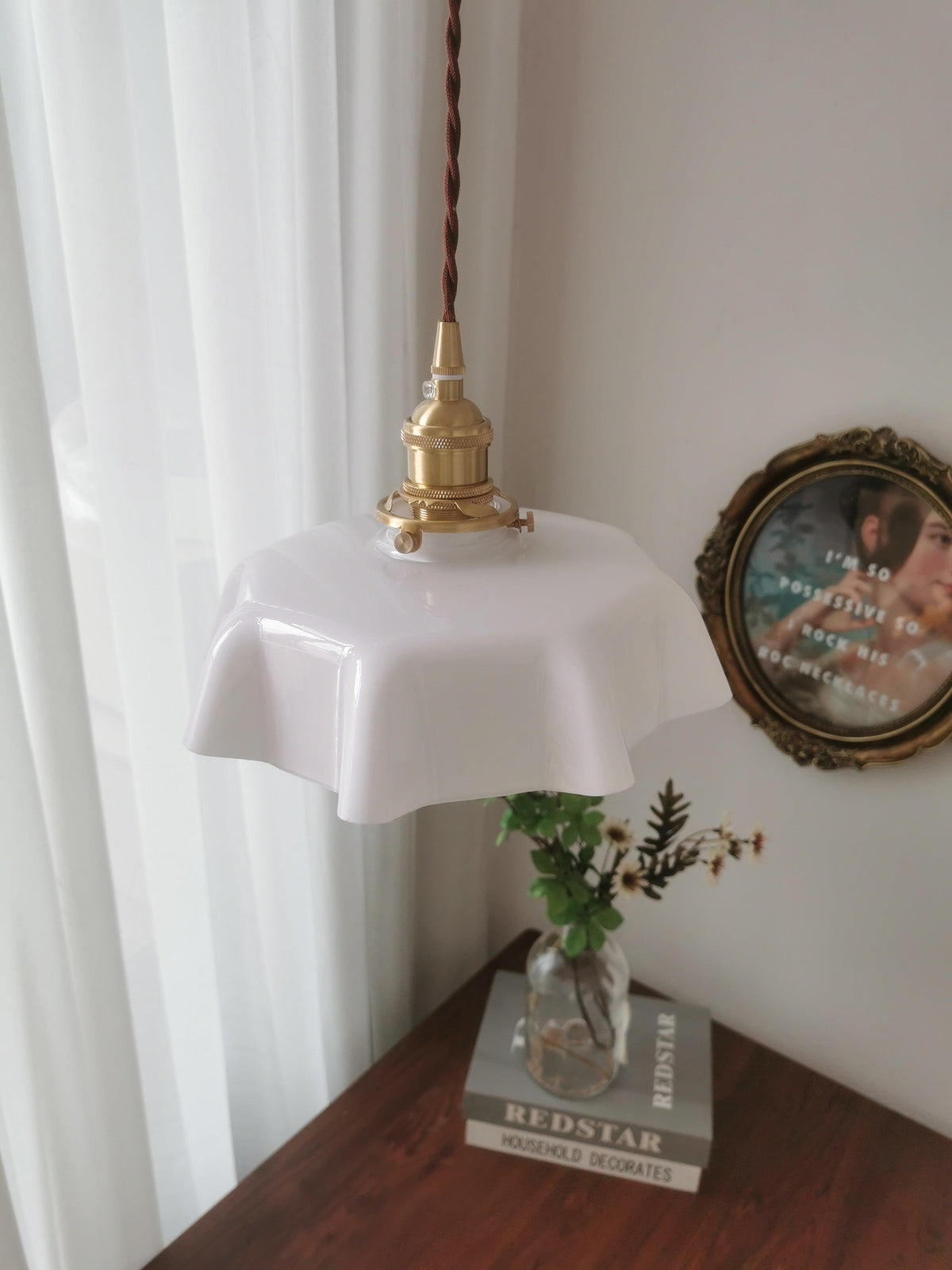 Textured Dome Pendant Light — Adjustable Height, White, Beige, Pink & Blue