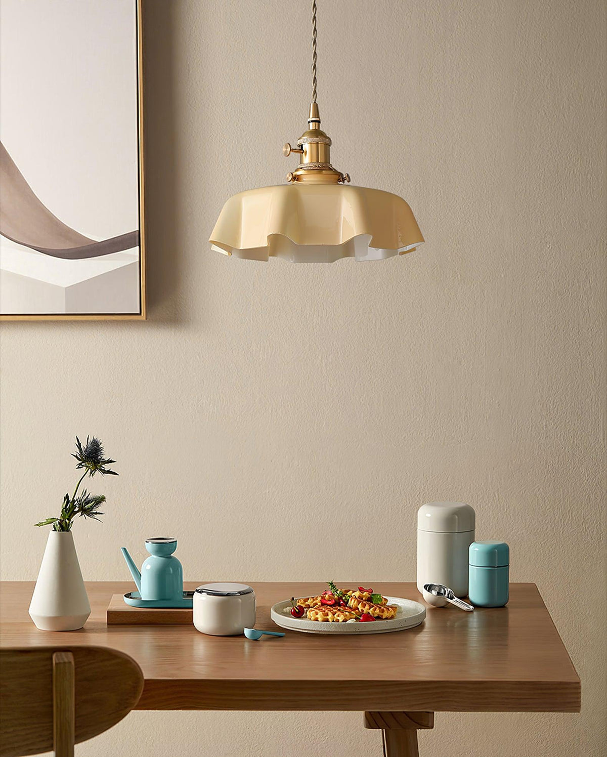 Textured Dome Pendant Light — Adjustable Height, White, Beige, Pink & Blue