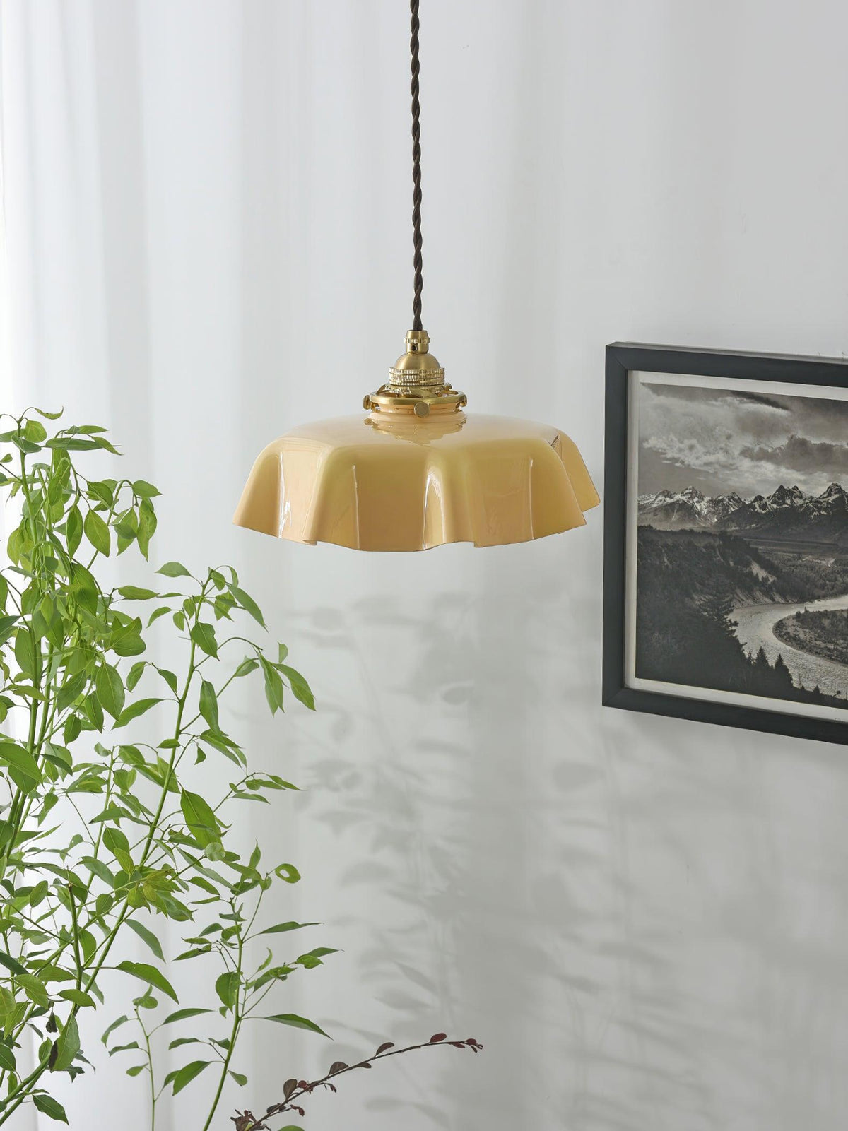 Textured Dome Pendant Light — Adjustable Height, White, Beige, Pink & Blue
