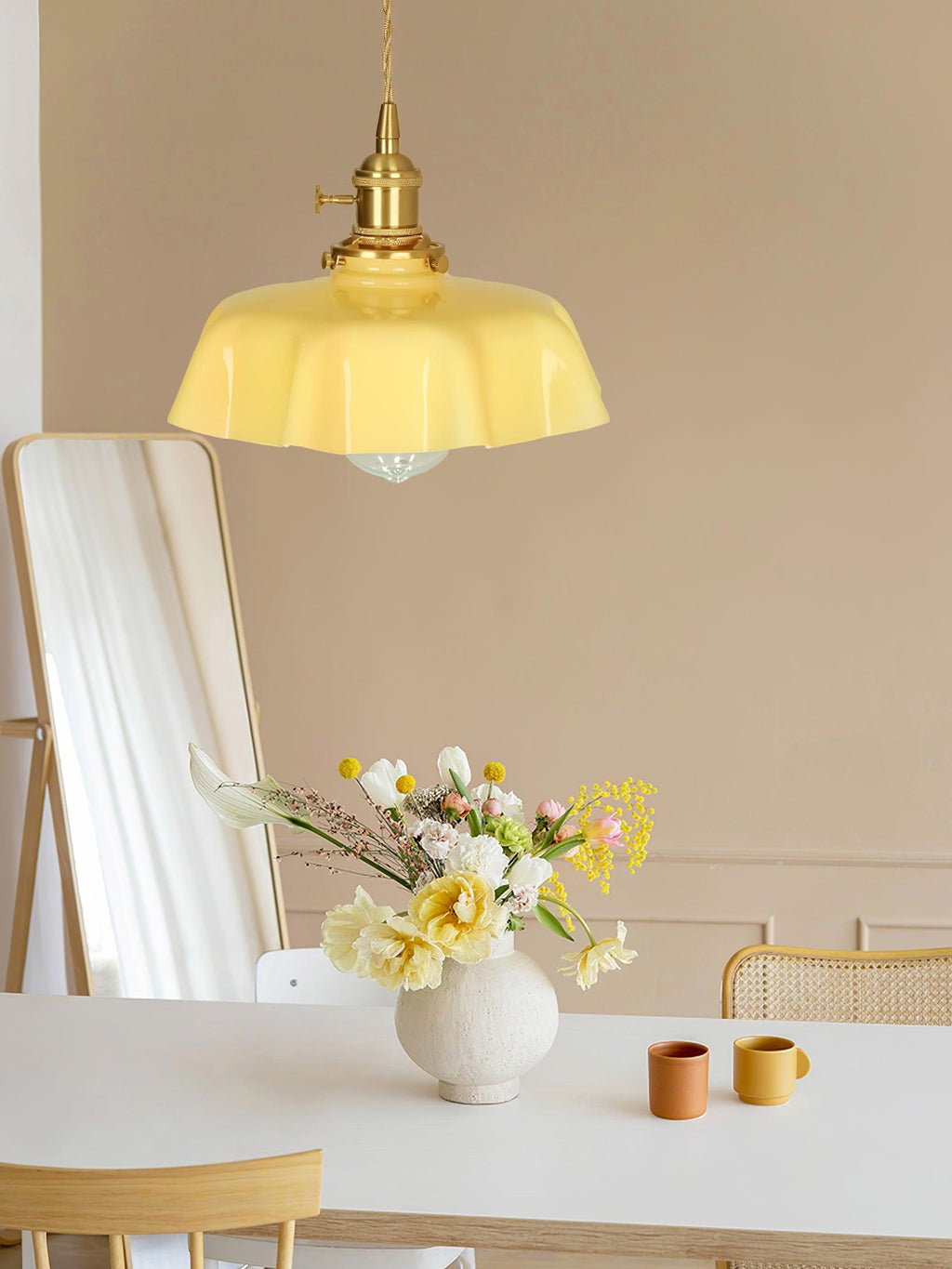 Textured Dome Pendant Light — Adjustable Height, White, Beige, Pink & Blue
