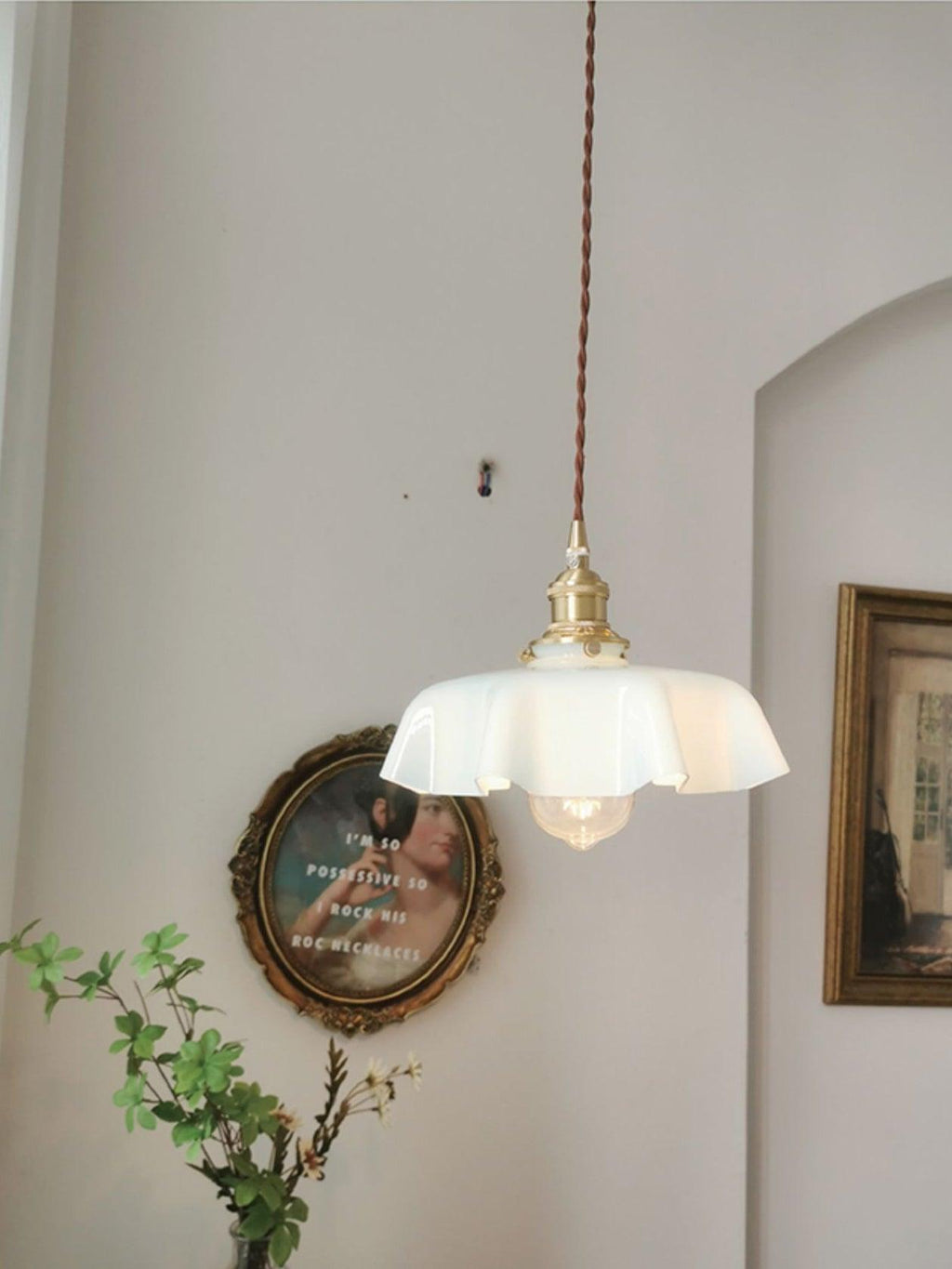 Textured Dome Pendant Light — Adjustable Height, White, Beige, Pink & Blue