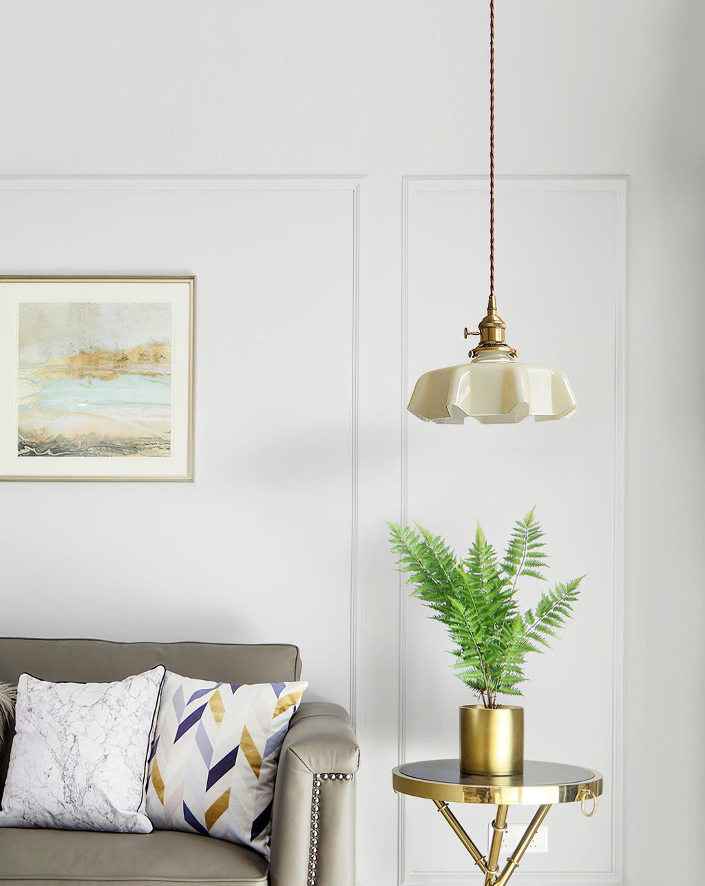 Textured Dome Pendant Light — Adjustable Height, White, Beige, Pink & Blue