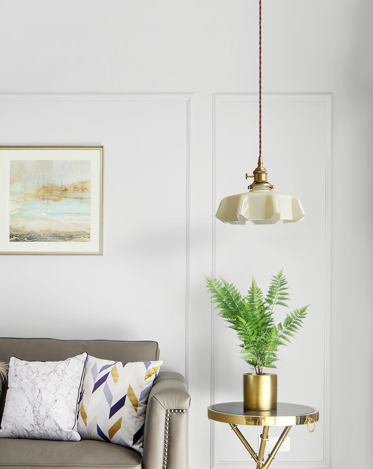 Textured Dome Pendant Light — Adjustable Height, White, Beige, Pink & Blue