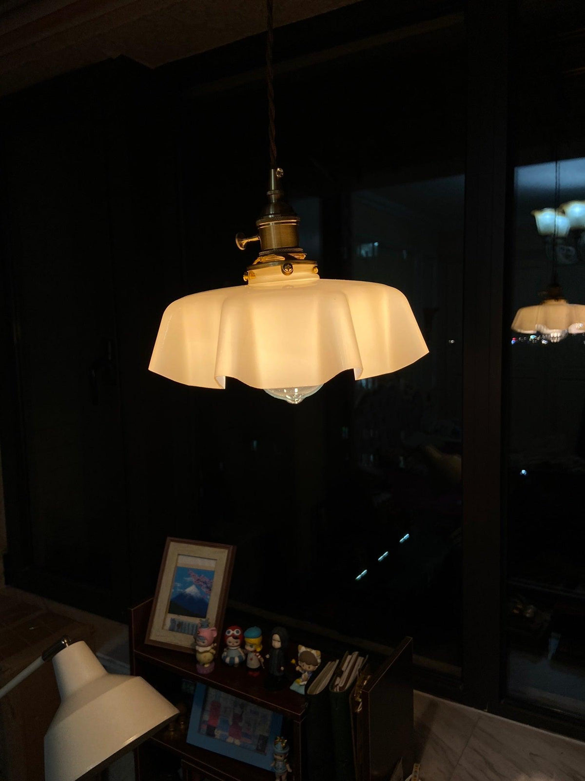 Textured Dome Pendant Light — Adjustable Height, White, Beige, Pink & Blue